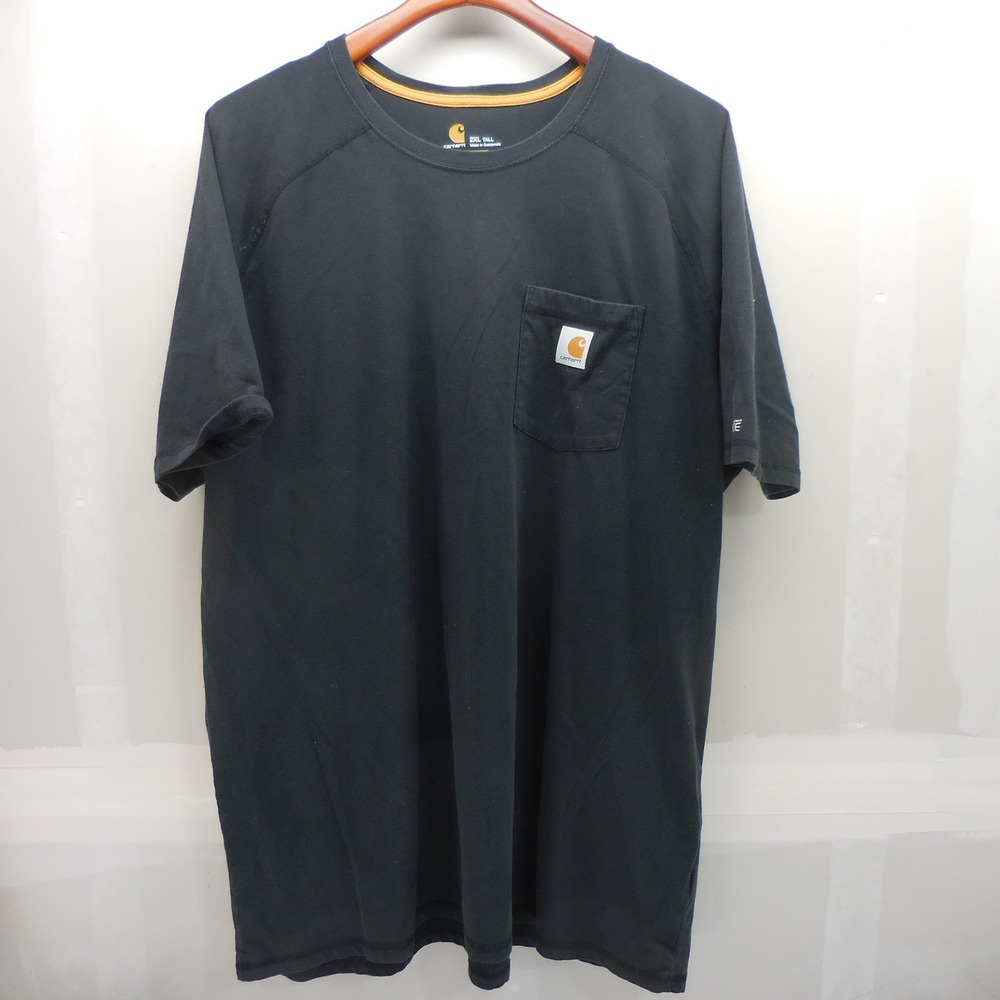 Carhartt Force Relaxed Fit Pocket T-Shirt Mens 2XL Tall Black Short Sleeve Tee